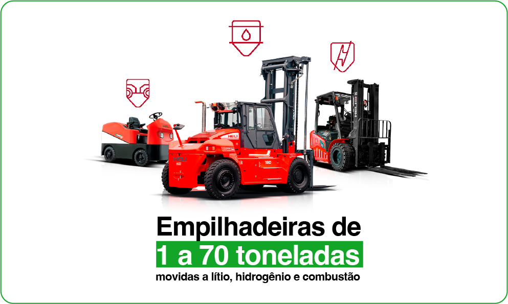 Empilhadeiras de 1 a 70 toneladas